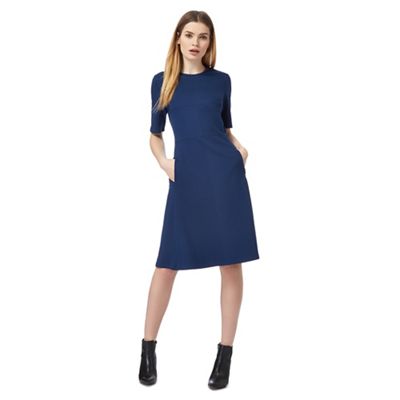Navy fit and flare dress